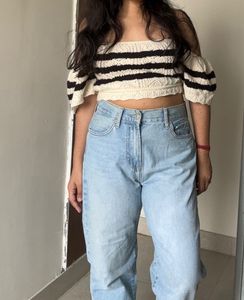 High Waisted Blue Slim Fit Denim