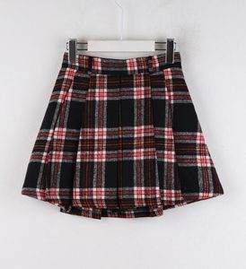 Lewkin Pleated Checked Mini Skirt