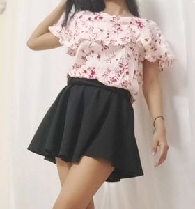 Floral Ruffle Top
