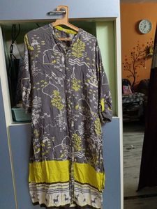 Ash And Yellow Kurti