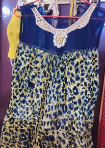 Velvet Women Gown Tiger Print