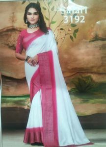 Safari pink Silk saree with blouse Piece