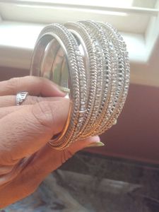 White Full Stone Bangles Giving Diu To Size Issue