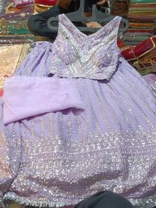 Lavender Sequin Lehenga Choli