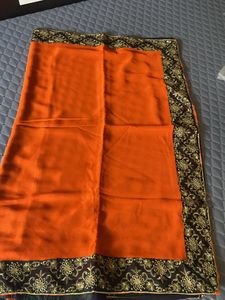 Beautiful Orange Black Saree