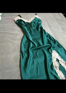sea Green Lace Trim Slip Dress