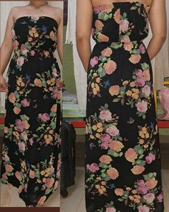 Floral Strapless Maxi Dress