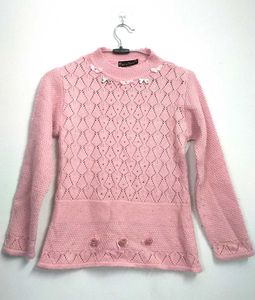 Girl's Pink Knit Sweater