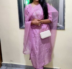 Magenta Pink Salwar Suit With Beautiful Dupatta