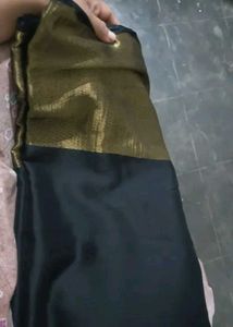 Black/Gold Colour Net Saree