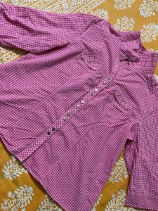 Pink Checkered Cute Shirt For Women’s