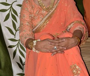 Peach Embroidered Saree
