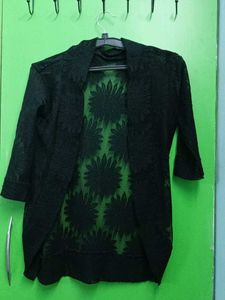 Black Floral Lace Cardigan