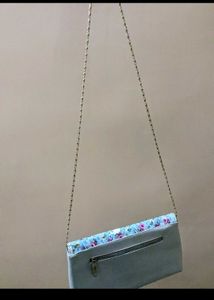 New Blue Floral Print Sling Bag