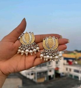 Lotus Jhumka Earrings