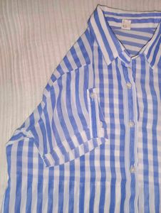 Striped Blue &amp; White Top