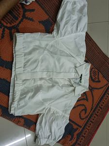 M Size White Crop Top
