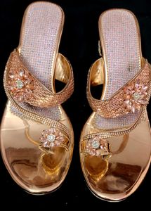 Elegant Toe Ring Flats - Rose Gold