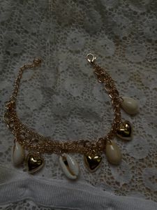 Heart &amp; Shell Charm Bracelet