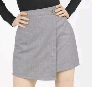 Tokyo Talkies Grey Checked Wrap Skirt