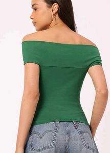 Green Off-Shoulder Floral Top