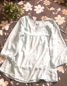 Light Blue Embroidered Top