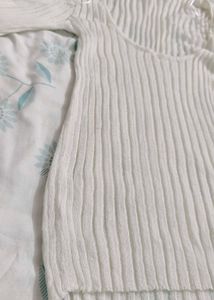 White Ribbed Top