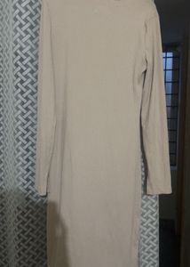 Button-Front Midi Dress