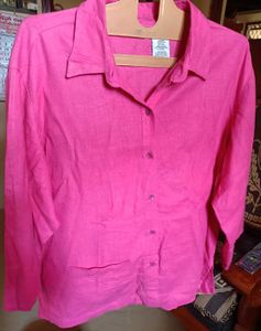 PINK BUTTON-DOWN TOP