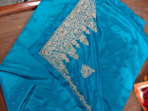 Blue Satin Saree 💙