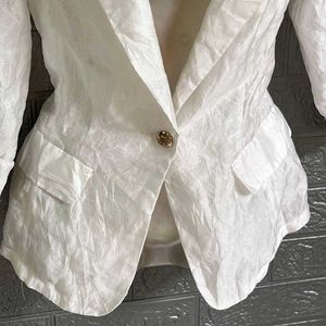 Single-Button Fitted Blazer for Women