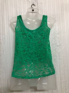 Tezenis Lace Green Sleeveless Top