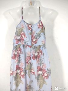Lavender Printed Casual Western Dress(Women)