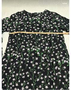 Floral Black Cotton Dress