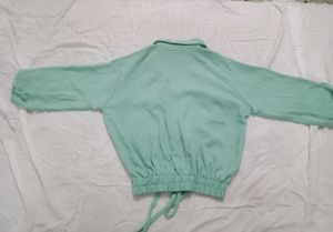 Mint Green Cropped Utility Blouse