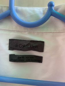 CK White Striped Formal Shirt