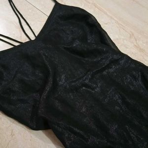Black Metallic Mini Dress
