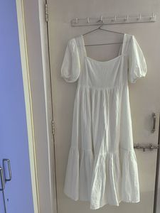 White Puff Sleeve Dress