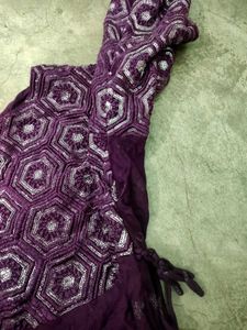 Purple Embroidered Kurta