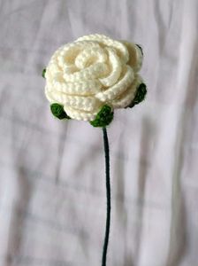 Crochet White Rose