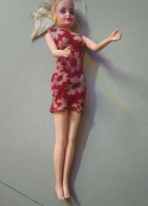 Barbie Doll in Red Floral Dress