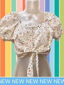 Mini Floral White Top Small Size/ Fixed Price