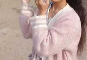 Chic Pastel Pink Oversized Cardigan