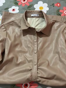 Leather Dress - Beige Color