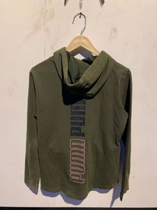 Puma Olive Green Zip-Up Hoodie