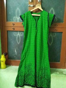 Dark Green Printed Kurta Top Size:S