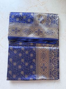 Unused Nevi Blue Silk Saree