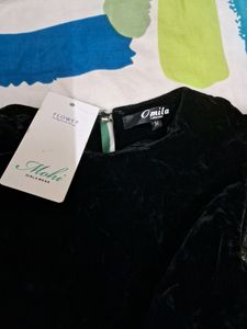 Beautiful Black Velvet Dress For Baby Girl