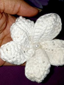 Crochet Plumeria  Hair Clip ...