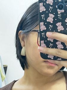 Chunky Off-white Striped Earrings